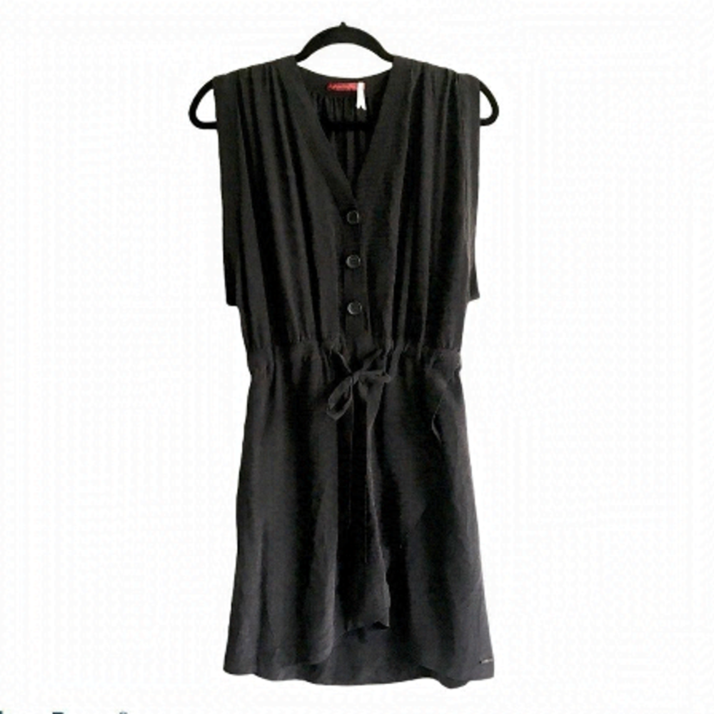 VINTAGE Left On Houston LEFT ON Silk Sleeveless Mini Dress Black S